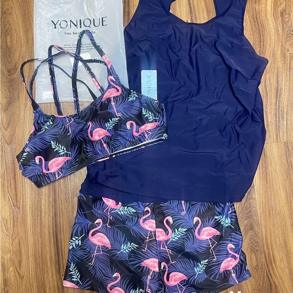 Yonique Misses 3 piece Tankini set